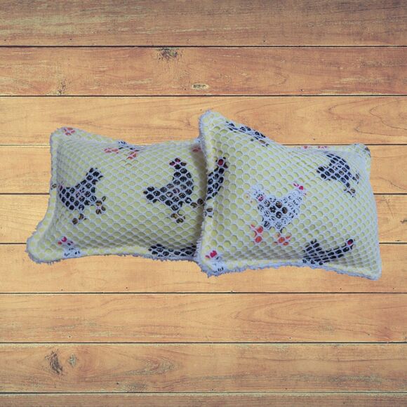 Reusable, Washable Sponge, Chicken Dish Scrubby, Set Of 2 - Picture 3 of 4